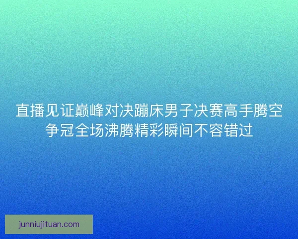 直播见证巅峰对决蹦床男子决赛高手腾空争冠全场沸腾精彩瞬间不容错过